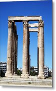 Corinthian Columns Of The Temple Of Olympian Zeus Ancient Ornate Greek Architecture Athens Greece Metal Print