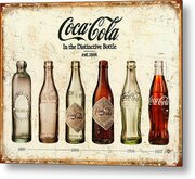 Coca-cola Bottle Evolution Vintage Sign Metal Print Coca-cola Bottle Evolution Vintage Sign Metal Print