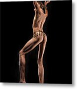 6493 Elegant Slim Male Nude Dancing With Jewelry Metal Print