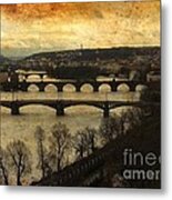Vintage Prague Vltava River 1 Metal Print