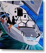 Sailboat With An Orca Metal Print