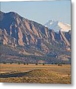 Colorado Rocky Mountains Flatirons With Snow Covered Twin Peaks #1 Metal Print