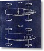 1940 Toy Car Patent Drawing Blue Metal Print