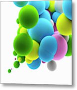 Abstract Colorful Floating Spheres #1 Metal Print