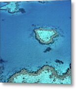 Aerial Of Heart-shaped Reef At Hardy #1 Metal Print
