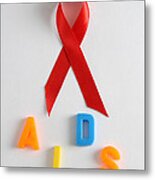 Aids Awareness Symbol #1 Metal Print