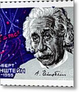 Albert Einstein Stamp Metal Print
