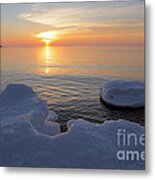 An Icy  Superior Sunrise #1 Metal Print