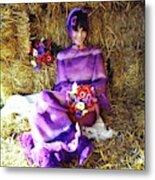 Audrey Hepburn Wearing A Purple Givenchy Dress #1 Metal Print