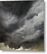 Dark Billowing Clouds At Sunset North Dakota Metal Print