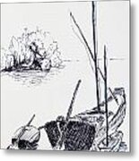 Boats - Sketchbook Metal Print