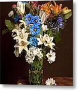 Bosschaert -flower Bouquet In Vase With Watch #1 Metal Print