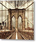 Brooklyn Bridge (sepia) Metal Print