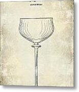 Champagne Glass Patent Drawing  #1 Metal Print