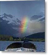 Composite Bright Rainbow Appears Over #1 Metal Print