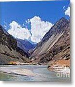 Confluence Of Zanskar And Indus Rivers - Leh Ladakh India #1 Metal Print