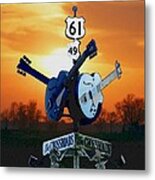 Crossroads Sunset  Blues Highway 61 Metal Print