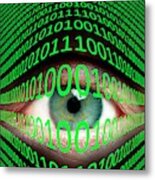 Eye And Binary Code #1 Metal Print