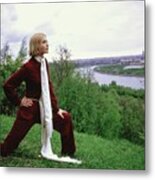 Galya Milovskaya Wearing A Red Jumpsuit #1 Metal Print