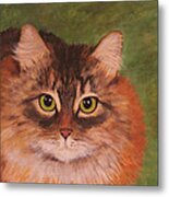 Green Eyed Kitty Metal Print