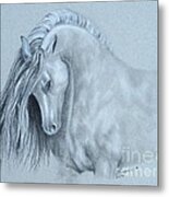 Grey Horse Metal Print
