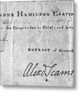 Hamilton: Appointment, 1777 #1 Metal Print