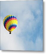 Hot Air Balloon In A Blue Sky #1 Metal Print