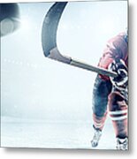 Ice Hockey Players In Action #1 Metal Print