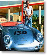 James Dean Filling His Spyder With Gas Metal Print