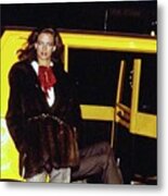 Lisa Taylor Wearing A Fur Coat #1 Metal Print