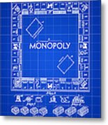 Monopoly Patent 1935 - Blue Metal Print