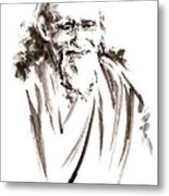 Morihei Ueshiba Sensei Aikido Martial Arts Japan Japanese Master Sum-e Portrait Founder #2 Metal Print