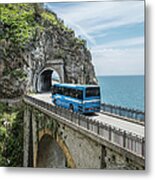 Narrow Bridge On The Amalfi Coast Road #1 Metal Print
