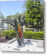 Jazz Music Sculpture In New Orleans 28b Metal Print