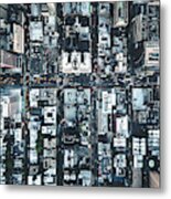New York City Aerial View Of The Downtown #1 Metal Print