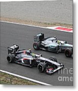Nico Rosberg And Esteban Gutierrez Metal Print