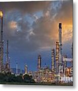 Oil Refinery Along Twilight Sky #1 Metal Print