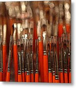 Orange Paintbrushes #1 Metal Print
