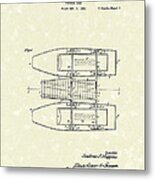 Pontoon Boat 1944 Patent Art #1 Metal Print