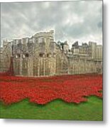 Poppies Tower Of London Collage #1 Metal Print