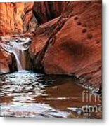 Red Cliffs Waterfall #1 Metal Print