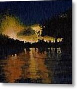 Reflecting Fire Metal Print