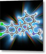 Sertraline Drug Molecule #1 Metal Print