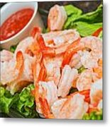 Shrimps On A Plate #1 Metal Print