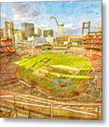 St. Louis Cardinals Busch Stadium Texture 9252 #1 Metal Print