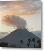 Steaming Volcano At Sunset Mount #1 Metal Print