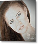 Actress And Model Susan Ward Blue Eyed Beauty With A Mole Metal Print