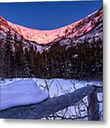 Tuckerman Ravine In The Winter Alpenglow Metal Print