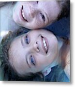 Two Girls Floating In Water #1 Metal Print