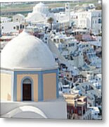 View Of Fira With Famous Church #1 Metal Print